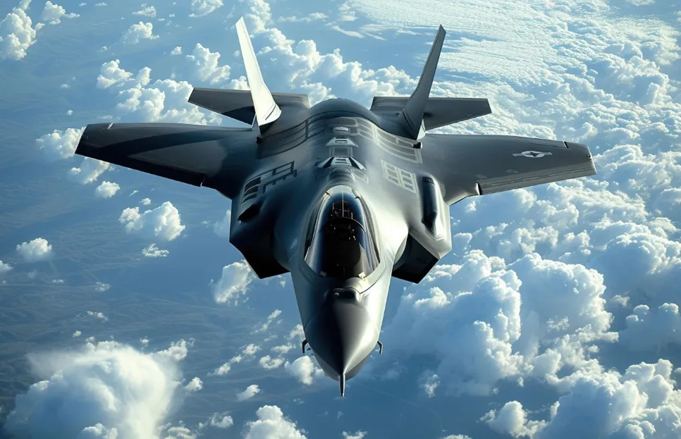 Lietadlo nad oblakmi s pohľadom zhora na kokpit a krídla.